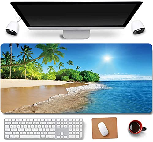 31.5"x11.8" Cool Non-Slip Rubber Extended Large Game Mouse Pad Computer Keyboard Mouse Mat PC Accessories (Beach) von RTGGSEL