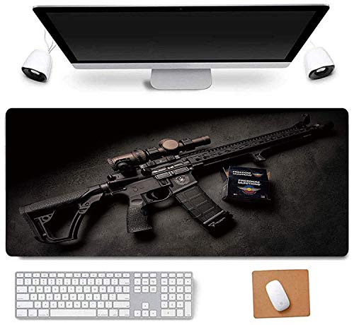 Daisy House 31.5"x11.8" Cool Non-Slip Rubber Extended Large Game Mouse Pad Computer Keyboard Mouse Mat PC Accessories (B Gun) von RTGGSEL