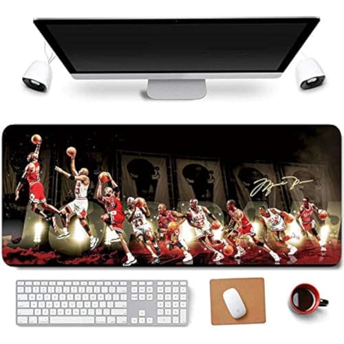 Gaming-Mauspad mit genähten Kanten, rutschfestes Gummi, 80 x 20 cm (MJ Dunk) von RTGGSEL