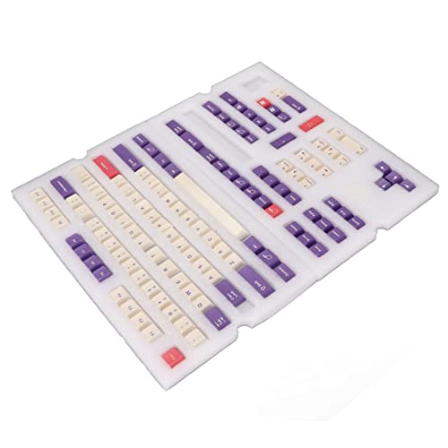 RTLR PBT-Tastenkappen, Nicht Verblassendes Muster Einfache Installation 128 Tasten für Mechanische Tastatur (Pflaume) von RTLR