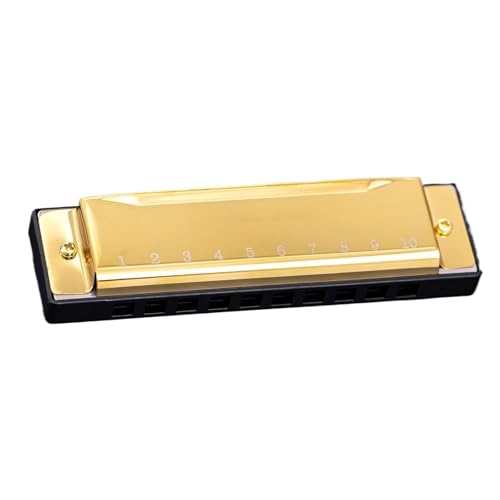 10 Loch 10 Noten C Mundharmonika Geeignet Für Anfänger Und Erwachsene(Gold) von RTNGFHYT