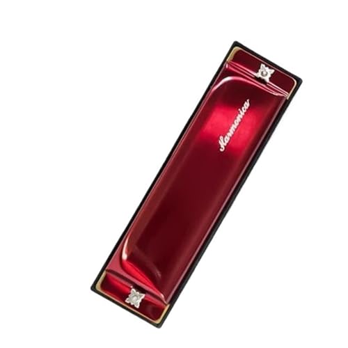 10 Loch Blues Mundharmonika 20 Töne Metallplatte(Red) von RTNGFHYT