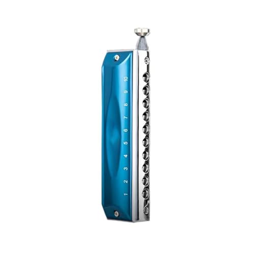 10 Loch Chromatische Mundharmonika C Tonart Professionelle Leistung Für Musikinstrumente(Blue) von RTNGFHYT