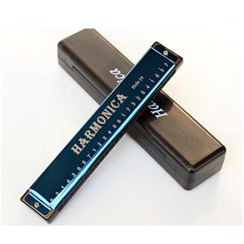 24 Loch Einzelton C Mundharmonika Aus Titan(Blue) von RTNGFHYT