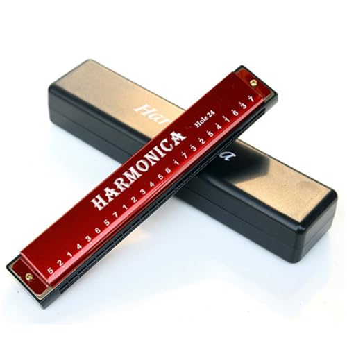 24 Loch Einzelton C Mundharmonika Aus Titan(Red) von RTNGFHYT