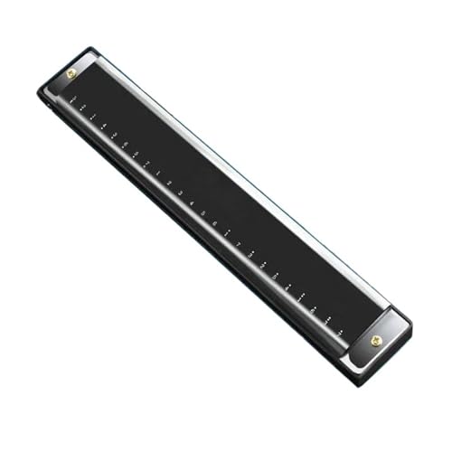 24 Löcher Tremolo Mundharmonika Tonart C Instrumente(Black) von RTNGFHYT