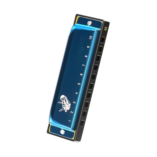 Diatonische Blues Mundharmonika Für Anfänger Tonart C 10 Löcher Standard H(Blue) von RTNGFHYT