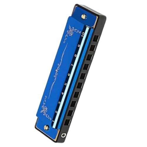 Professionelle 10 Loch 20 Noten Mundharmonika In C Tonart Mit Einem Farbenfrohen Etui Geeignet Für Anfänger(Blue) von RTNGFHYT