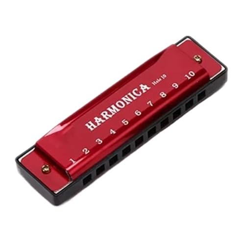 Professionelle 10 Loch Mundharmonika In C Tonart Für Anfänger(Red) von RTNGFHYT