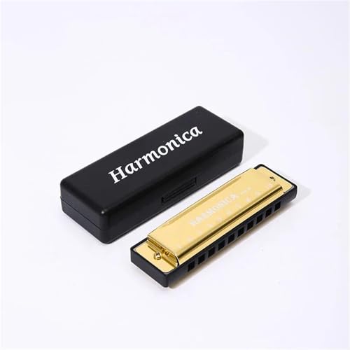 Professionelle Diatonische Mundharmonika Mit 10 Löchern Und C Stimmung Für Musikliebhaber(Gold) von RTNGFHYT