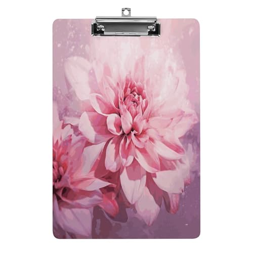 Acryl-Klemmbrett, 32,5 x 21,6 cm, lustige Blumendruck-Dateiplatte, niedlich, mit flachem Profil-Clip für Büro von RTSEBVN
