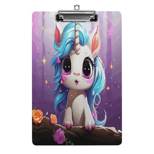 Acryl-Klemmbrett, 32,5 x 21,6 cm, lustiges kleines Tier mit Hörnern, Druck-Dateibrett, Clip, niedlich mit niedrigem Profil-Clip für Bürobedarf Acryl-Klemmbrett, 32,5 x 21,6 cm, lustiges kleines Tier mit Hörnern, Druck-Dateibrett, Clip, niedlich mit niedrigem Profil-Clip für Bürobedarf von RTSEBVN