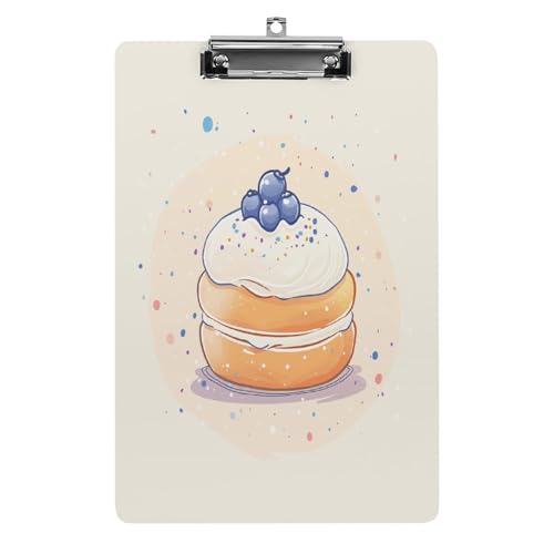 Acryl-Klemmbrett, 32,5 x 21,6 cm, lustiges weißes Brot, Kunstdruck, Dateibrett, Clip, niedlich, mit niedrigem Profil-Clip für Büro von RTSEBVN