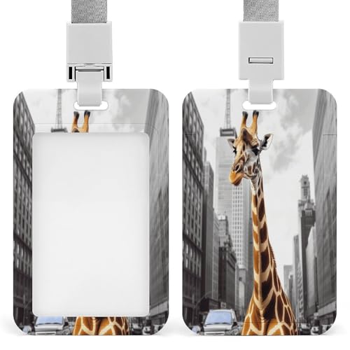 Ausweishalter, lustig, strapazierfähig, Giraffe in New York, für Büro von RTSEBVN