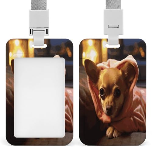 Ausweishalter, lustiger Ausweishalter, langlebig, mit Chihuahua-Druck, für Büro von RTSEBVN