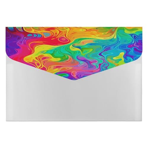 Dokumentenmappen, tragbar, Regenbogenfarben, abstrakter Druck, Datei-Aufbewahrungstasche, langlebig, Ordner, Organizer für Zuhause oder Büro von RTSEBVN