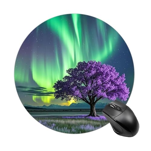 Mauspad, lustig, künstlerisch, violetter Baum, rund, Gummiunterseite, kleines Mauspad oder Büro und Zuhause Mauspad, lustig, künstlerisch, violetter Baum, rund, Gummiunterseite, kleines Mauspad oder Büro und Zuhause von RTSEBVN