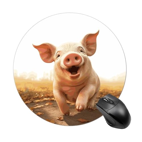 Mauspad, lustig, lächelnd, rund, Gummiunterseite, kleines Mauspad oder Büro und Zuhause von RTSEBVN