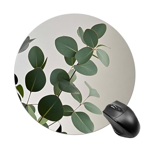 Mauspad, lustiges Eukalyptusblätter, rund, Gummiunterseite, kleines Mauspad oder Büro und Zuhause Mauspad, lustiges Eukalyptusblätter, rund, Gummiunterseite, kleines Mauspad oder Büro und Zuhause von RTSEBVN