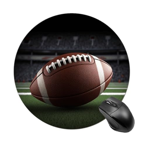 Mauspad mit lustigem American Football, rund, Gummiunterseite, kleines Mauspad oder Büro und Zuhause Mauspad mit lustigem American Football, rund, Gummiunterseite, kleines Mauspad oder Büro und Zuhause von RTSEBVN