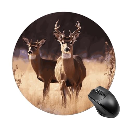 Mauspad mit lustigem Hirsch, rund, Gummiunterseite, kleines Mauspad oder Büro und Zuhause Mauspad mit lustigem Hirsch, rund, Gummiunterseite, kleines Mauspad oder Büro und Zuhause von RTSEBVN