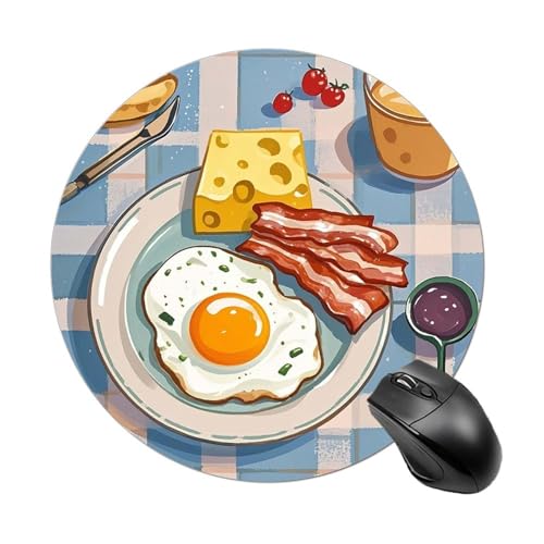 Mauspad mit lustigem Käse, rund, Gummiunterseite, kleines Mauspad oder Büro und Zuhause von RTSEBVN