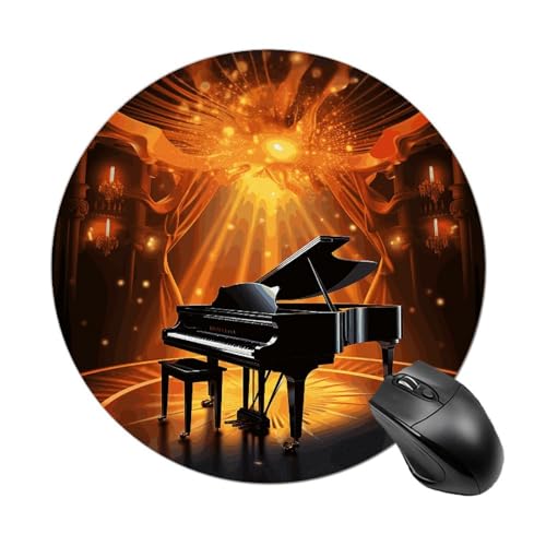 Mauspad mit lustigem Musiktheater, rund, Gummiunterseite, kleines Mauspad oder Büro und Zuhause von RTSEBVN