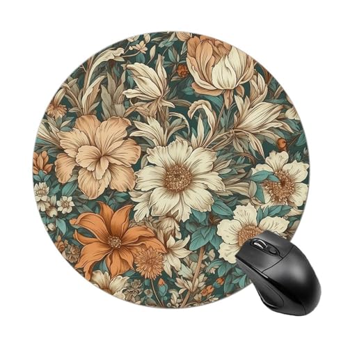Mauspad mit lustigem Retro-Muster, rund, Gummiunterseite, kleines Mauspad oder Büro und Zuhause Mauspad mit lustigem Retro-Muster, rund, Gummiunterseite, kleines Mauspad oder Büro und Zuhause von RTSEBVN
