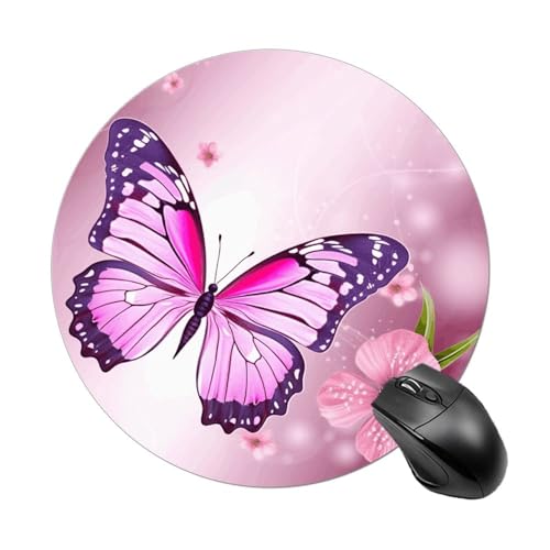 Mauspad mit lustigem Schmetterling, rund, Gummiunterseite, kleines Mauspad oder Büro und Zuhause Mauspad mit lustigem Schmetterling, rund, Gummiunterseite, kleines Mauspad oder Büro und Zuhause von RTSEBVN