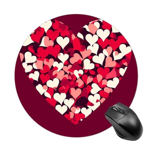 Mauspad mit lustigem Valentinstags-Herz-Design, rund, Gummiunterseite, kleines Mauspad oder Büro und Zuhause Mauspad mit lustigem Valentinstags-Herz-Design, rund, Gummiunterseite, kleines Mauspad oder Büro und Zuhause von RTSEBVN