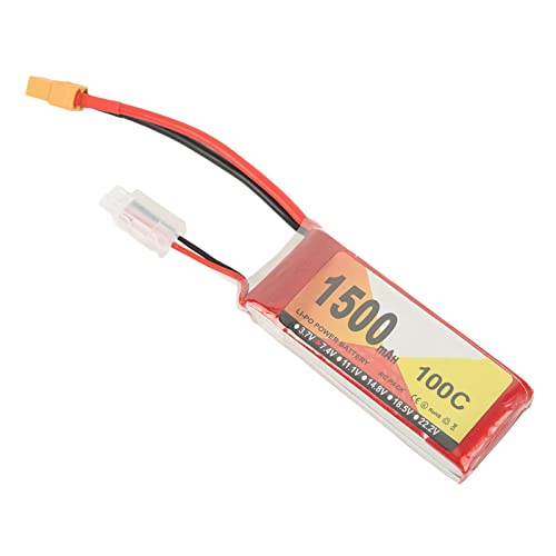 LiPo RC Akku, LiPo Akku 11,1V 1500mAh 100C 3S mit XT60 Stecker für RC Auto Quadcopter von RTYHNCBG
