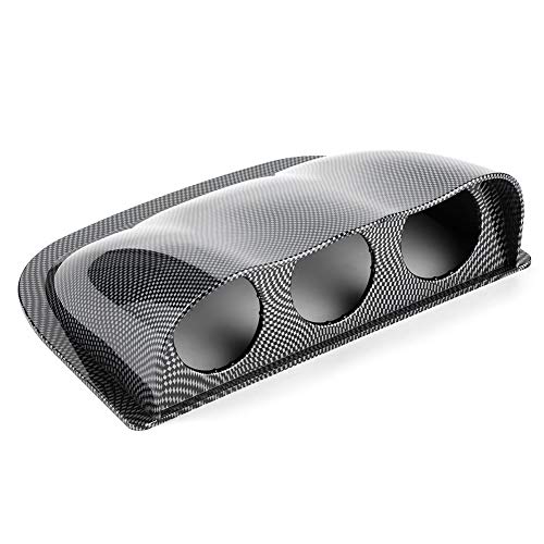 Universelle Armaturenbrett-Halterung mit 3 Löchern, 52 mm / 2 Zoll, Halterung für Armaturenbrett, mit 3 Gauge aus ABS (Carbonfaser-Stil) von RTYHNCBG