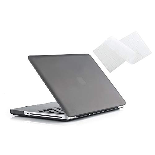 MacBook Pro 13 Hülle 2012 2011 2010 2009 Release A1278, Ruban Hard Case Shell Cover und Keyboard Skin Cover für Apple MacBook Pro 13 Zoll mit CD-ROM - Grau von RUBAN