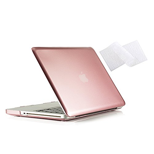 MacBook Pro 13 Hülle 2012 2011 2010 2009 Release A1278, Ruban Hard Case Shell Cover und Keyboard Skin Cover für Apple MacBook Pro 13 Zoll mit CD-ROM - Rose Gold von RUBAN