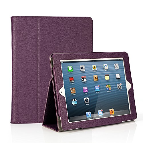 RUBAN Folio-Schutzhülle für iPad 4. Generation/iPad 3. Generation (Modell 2012), iPad 2 (Modell 2011), 9,7 Zoll (24,6 cm) Tablet – [Eckenschutz] Slim Fit Smart Stand Schutzhülle Auto Sleep/Wake Lila von RUBAN