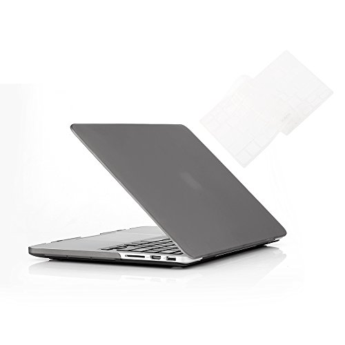 RUBAN Kunststoff Hard Case und Tastatur Cover für MacBook Pro 13 Zoll mit Retina (kein USB-C) (A1502 / A1425), Erschienen 2015/2014/2013/2012 (keine CD-ROM) - Grau von RUBAN