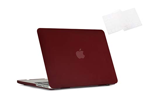 RUBAN Kunststoff Hard Case und Tastatur Cover für MacBook Pro 13 Zoll mit Retina (kein USB-C) (A1502 / A1425), Erschienen 2015/2014/2013/2012 (keine CD-ROM) - Wine Red von RUBAN