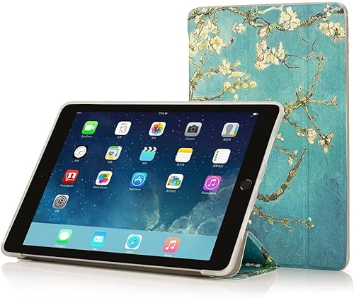 RUBAN Schutzhülle für iPad 9,7 Zoll 2017 – Ultra Slim Leichte Smart Shell Stand Cover mit Auto Wake / Sleep Funktion für Apple iPad 9,7 Zoll 2017 Release Tablet, Aprikosenblüte von RUBAN