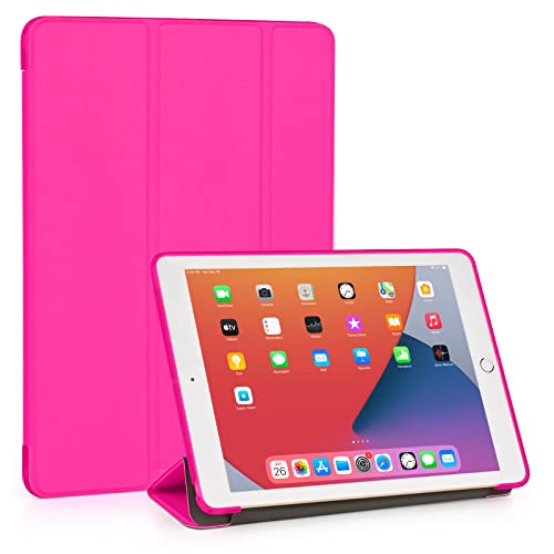 RUBAN Schutzhülle für iPad 9.7 Zoll 6. 5. Generation, Air 2,Air 1 2018 2017, ultradünn, leicht, Smart Cover mit kratzfester, flexibler Rückseite, mit automatischer Sleep/Wake-Abdeckung (Hot Pink) von RUBAN