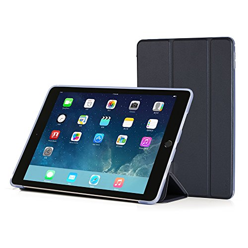 RUBAN Schutzhülle für iPad Air 2 (Version 2014) – schlanke, leichte, schützende Smart-Shell, kratzfest, rutschfest, flexibel, mit Standfunktion [Auto Sleep/Wake], Marineblau von RUBAN