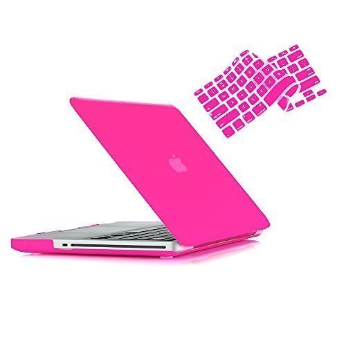 RUBAN Schutzhülle kompatibel mit MacBook Pro 15 Zoll 2011 2010 2009 A1286, Kunststoff-Hartschale und Tastaturabdeckung für ältere Version MacBook Pro 15 Zoll mit CD-ROM, Hot Pink von RUBAN