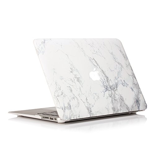 Ruban MacBook Air 13-Zoll-Tasche - Passend für frühere Generationen A1466/A1369, schmale Hartschalen-Schutzhülle, weißer Marmor von RUBAN
