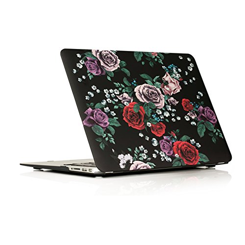 Ruban MacBook Air 13-Zoll-Tasche - passend für frühere Generationen A1466/A1369, schmale Hartschalen-Schutzhülle, Rose Flower von RUBAN