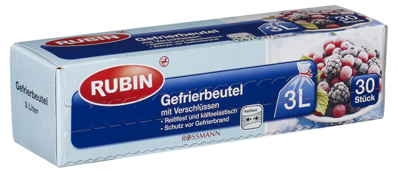 RUBIN Gefrierbeutel Polyethylen (PE) 3,0 l von RUBIN