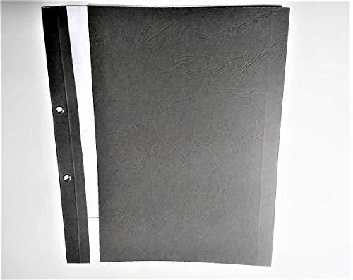 Mappe zum Ösen, DIN A4 mit transparent satinierter Vorderseite, Rückseite Lederoptik dunkelgrau, VPE = 50 Stück (Nr. 2 : 16-40 Blatt) von RUC