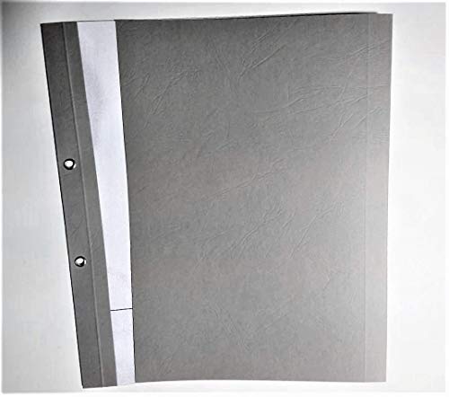 Mappe zum Ösen, DIN A4 mit transparent satinierter Vorderseite, Rückseite Lederoptik hellgrau, VPE = 50 Stck (Nr. 2 : 16-40 Blatt) von RUC