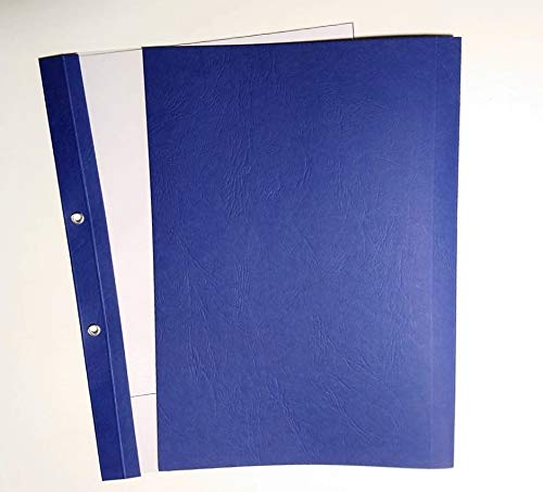 Mappe zum Ösen, DIN A4 mit transparent satinierter Vorderseite, Rückseite Lederoptik königsblau, VPE = 50 Stück (Nr. 3 : 41-65 Blatt) von RUC