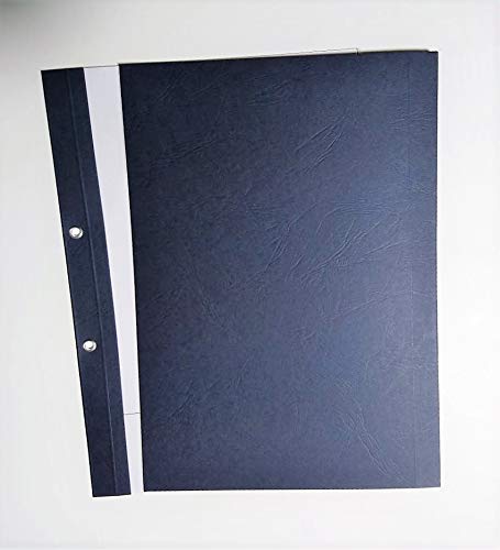 Mappe zum Ösen, DIN A4 mit transparent satinierter Vorderseite, Rückseite Lederoptik nachtblau, VPE = 100 Stück (Nr. 1 : 1-15 Blatt) von RUC