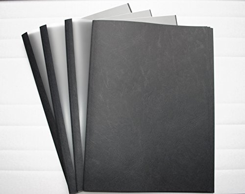 Thermobindemappen Lederstruktur schwarz/satiniert, VPE = 50 Stück (3,0 mm = 21-30 Blatt) von IYVYI