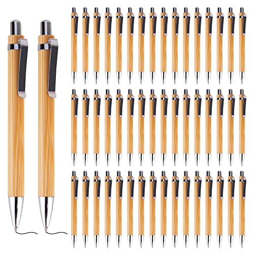 RUCUDIM Kugelschreiber 30 Pcs Kugelschreiber Hochwertig Ergonomischer Bambus Kugelschreiber, Holz Kugelschreiber für Schreiben Journaling Schule Bürobedarf Abschlussgeschenk von RUCUDIM